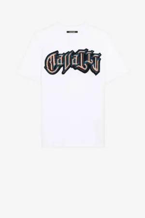 T-Shirt mit Logo-Applikation aus Baumwolle