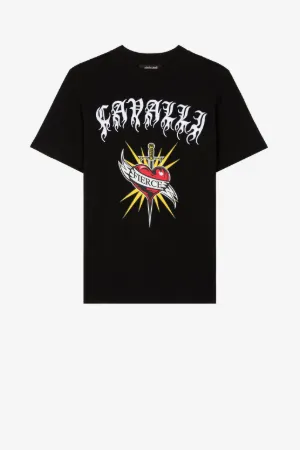 T-Shirt mit Logo-Stickerei aus Baumwolle