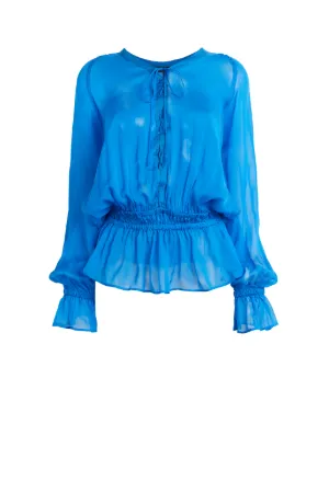 Tie-Front Silk Top
