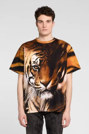 Tiger-Print Cotton T-Shirt | Roberto 