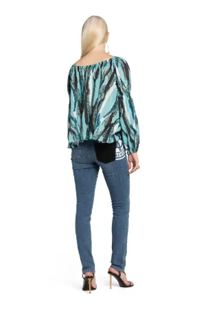 Tiger Python-Print Cotton Top