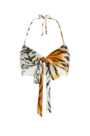 Top bikini con stampa La Tigresse
