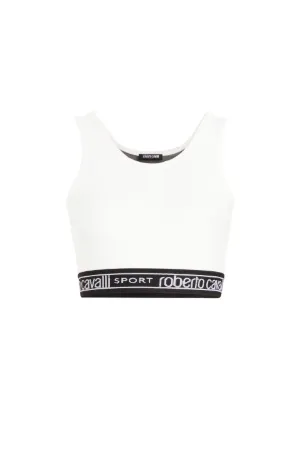 top corto con raya con logo