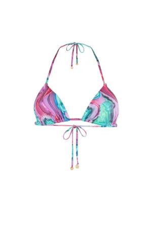top de bikini con motivo abstracto
