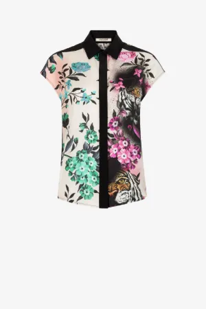 Top de seda con estampado Flower Felix