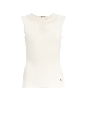 Top in maglia con serpente