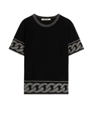 Top jacquard con motivo a catena