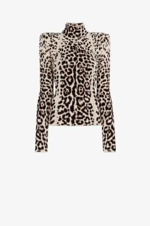 Top Leopard de jacquard