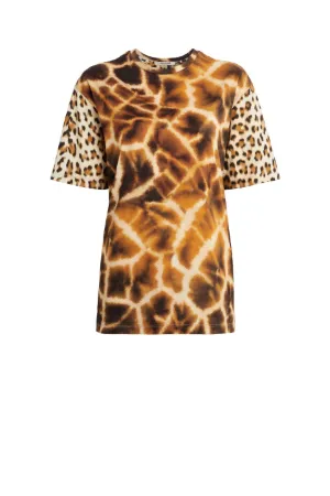 Top mit Giraffen- und Leoparden-Print