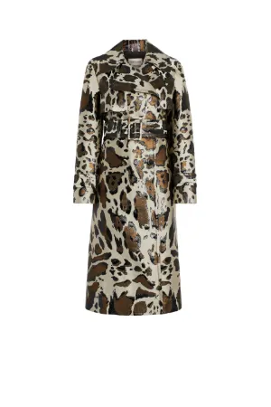 Trench à motif lynx en lurex