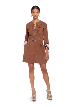 Tuta corta in camoscio -Sito ufficiale di Roberto Cavalli®
