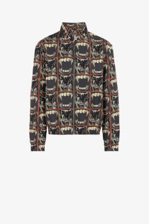 Veste en coton à imprimés Teeth et panthères