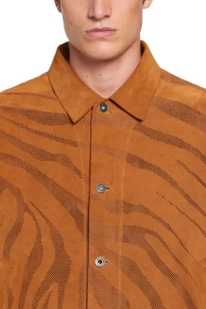 Veste en cuir Macro Zebra ajourée