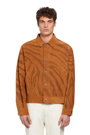 Veste en cuir Macro Zebra ajourée