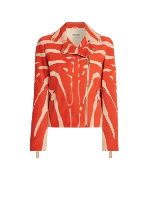 Veste en cuir motif Zebra Avantgarde
