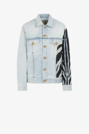 Veste en denim à imprimé Zebra