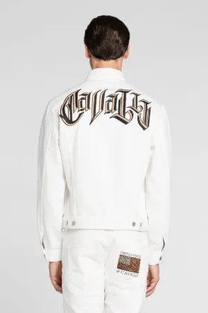 Veste en jean à logo imprimé