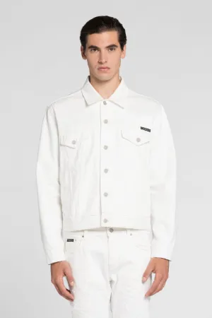Veste en jean à logo imprimé