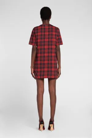 Vestido con estampados Tartan y Ocelot