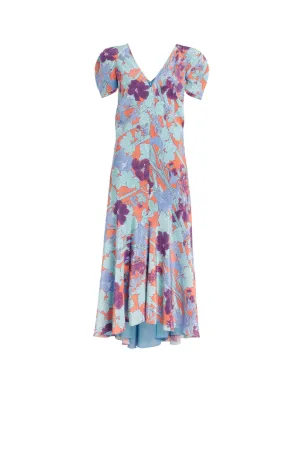 vestido de seda con estampado Summer Garden