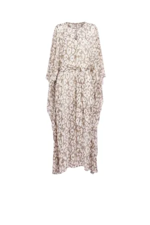 vestido estilo caftán con estampado retro de leopardo