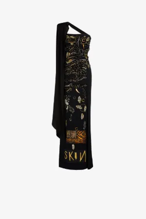 Vestido maxi con cristales