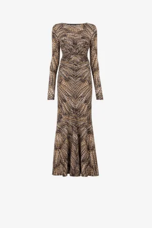 Vestido maxi con estampado Feather
