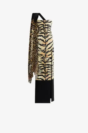 Vestido maxi de seda con estampado Queen of Florida