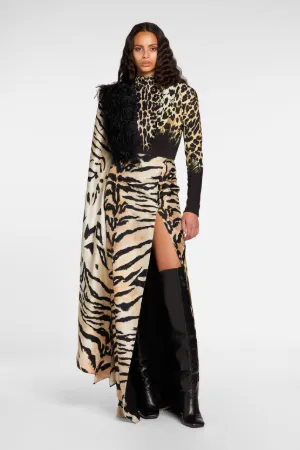 Vestido maxi de seda con estampado Queen of Sicily