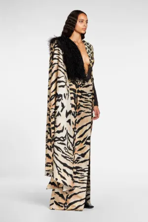Vestido maxi de seda con estampado Queen of Sicily