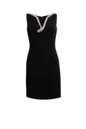 vestido midi con detalle de cuentas