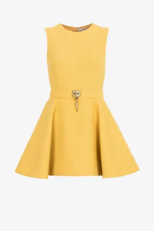 Vestido mini con cabeza de pantera