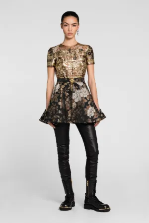 Vestido mini con estampado Floral brocado
