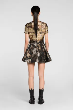Vestido mini con estampado Floral brocado