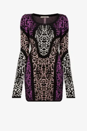 Vestido mini con estampado Murena de jacquard