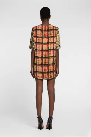 Vestido mini con estampados Ocelot y Tartan