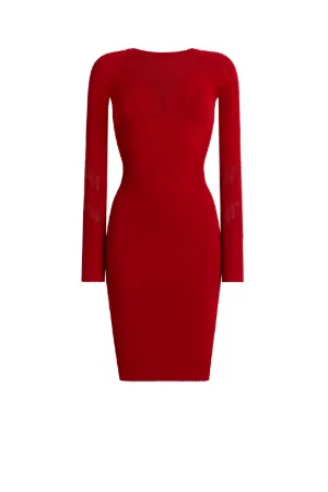 Vestido mini de punto calado
