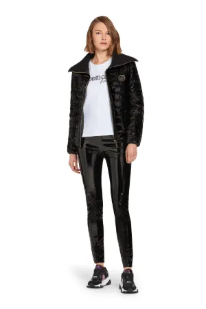 black vinyl bomber jacket