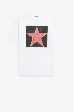 Walk Of Fame-Print Appliqué Cotton T-Shirt