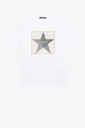 Walk Of Fame-Print Appliqué Cotton T-Shirt
