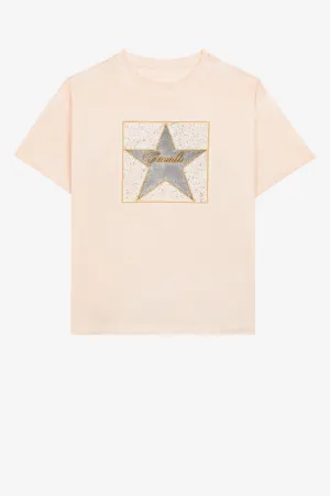 Walk Of Fame-Print Appliqué T-Shirt