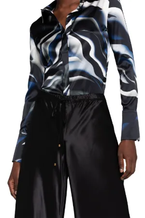 Wide-Leg Satin Trousers