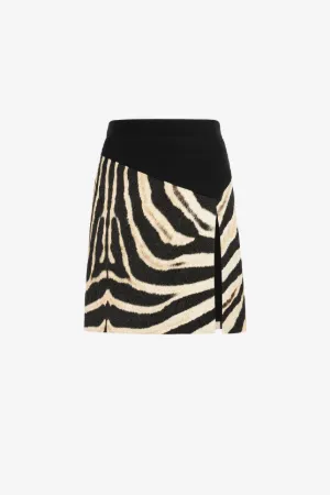 Юбка мини с принтом Zebra