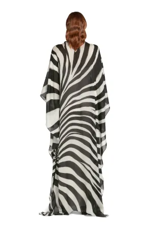 Zebra Avantgarde Print Kaftan La Boutique En Ligne Officielle Roberto Cavalli