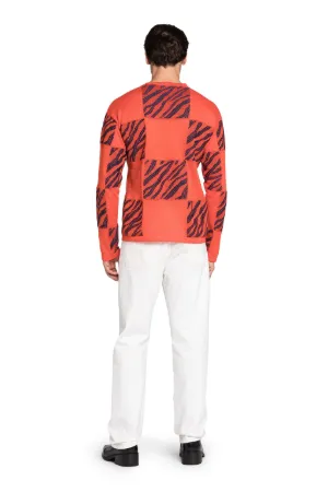 Zebra Check-Jacquard Sweater