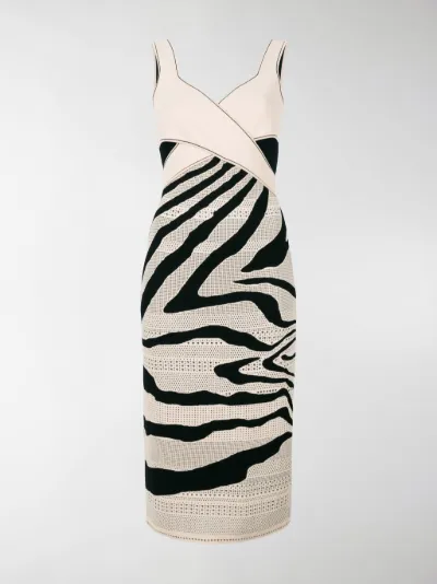 Roberto Cavalli - zebra cut-out dress
