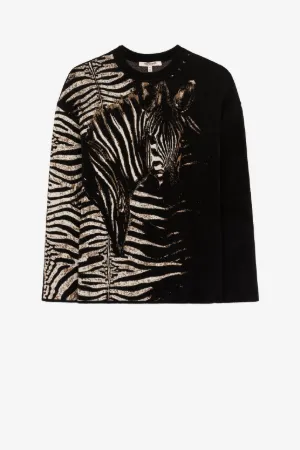 Zebra-Jacquard Sweater 