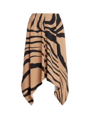 Zebra print handkerchief hem skirt