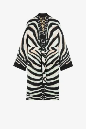 Zebra-Print Silk Robe
