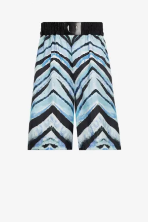 Zebra-Print Silk Shorts